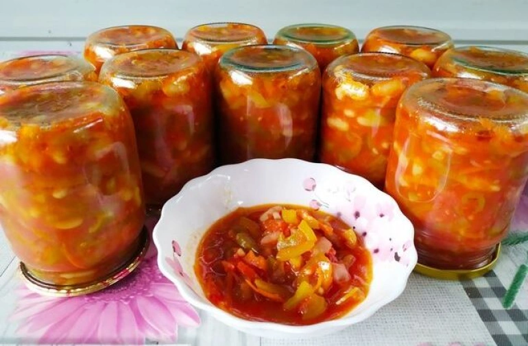 Лечо с фасолью (на зиму)