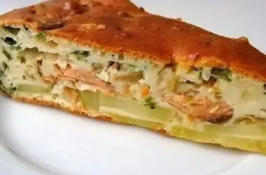 Заливной пирог с рыбой