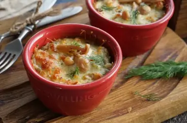 Жульен с индейкой и грибами
